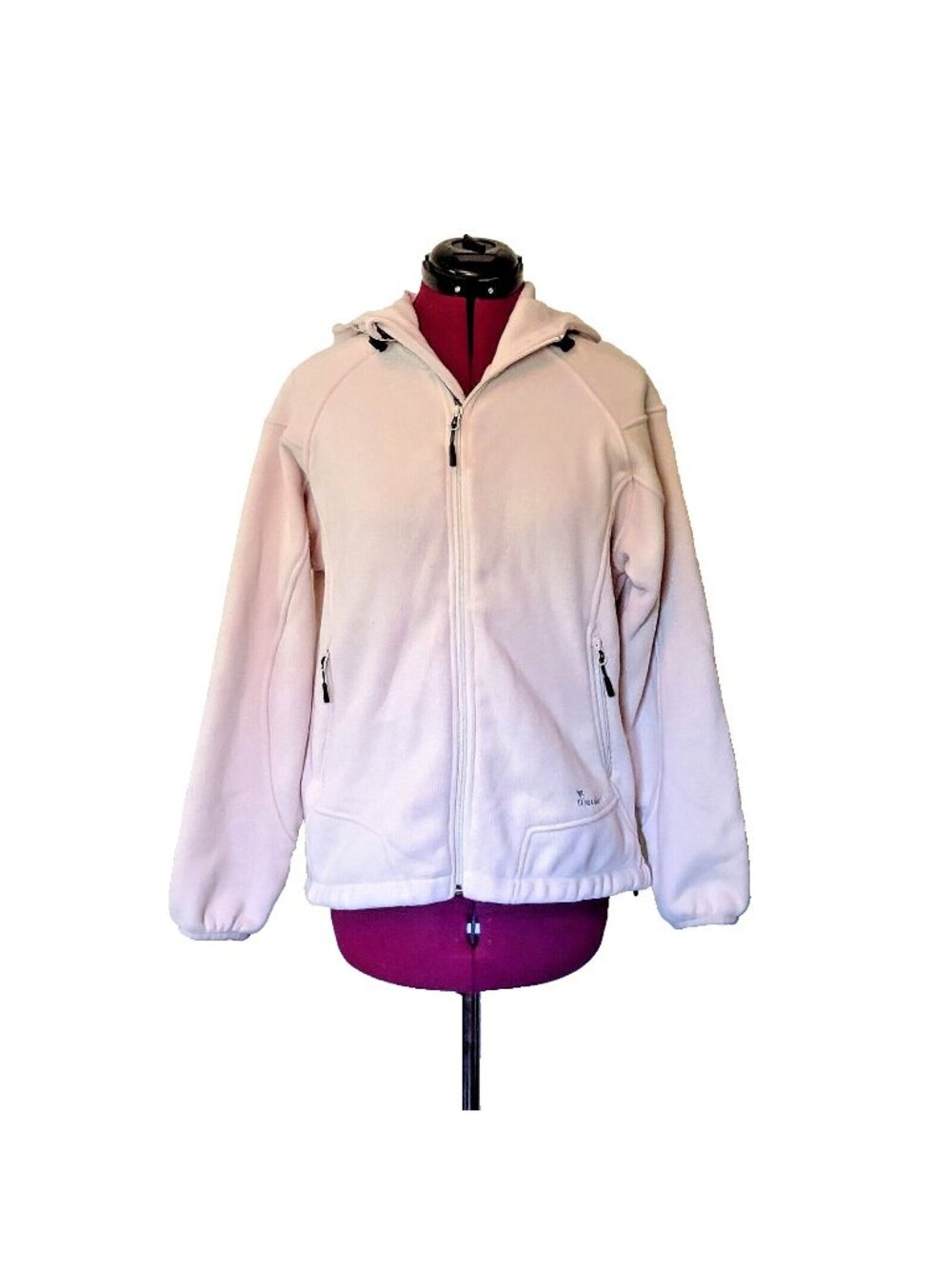 Traveler Sweater Jacket Hoodie Women’s L Cream Full Zip Pockets Casual Coat